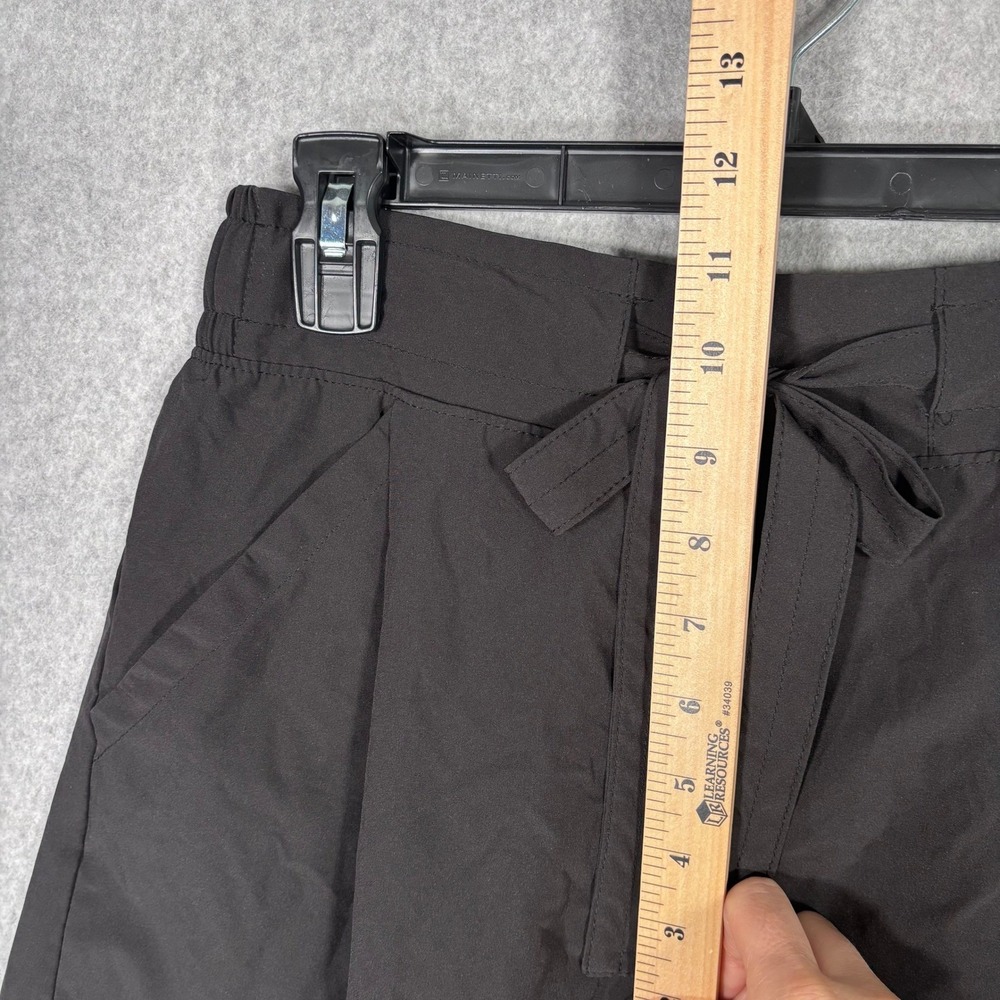 Apana Pleated Paperbag Shorts Medium Black Tie Waist Pockets Activewear Running - Picture 5 of 8